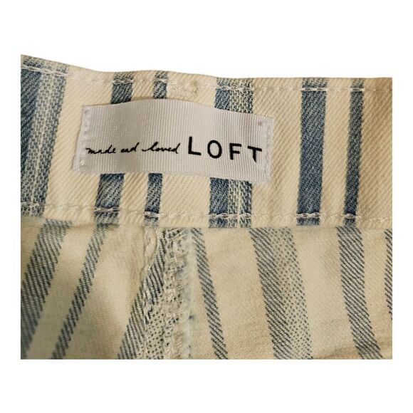 NWT LOFT Kick Crop Striped Jeans - Size 12 - Picture 9 of 10